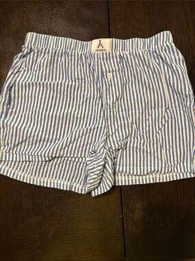3 for $16! Blue pinstripe pajama shorts